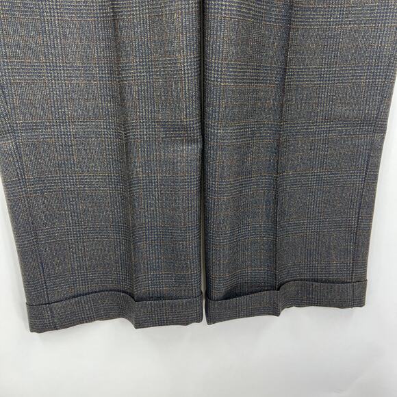 AMERICAN VINTAGE Berle Size 36R Men's Gray Plaid Pleat Front Dress Pants Trouser - Picture 7 of 10